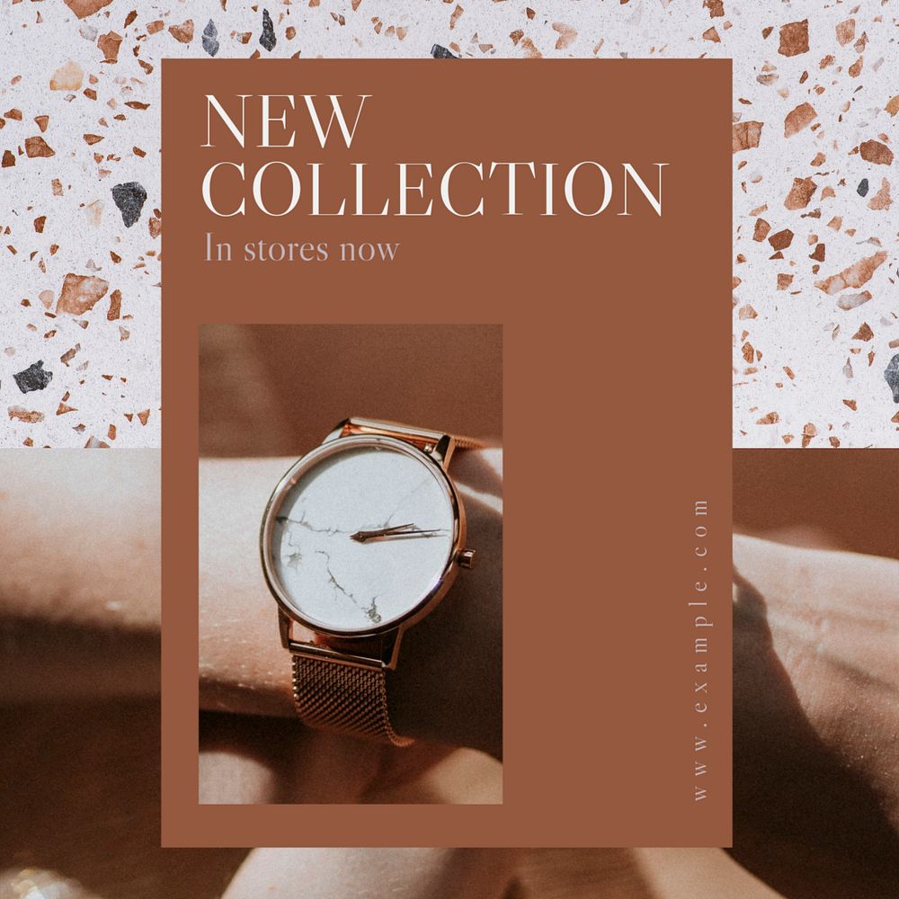 New collection Instagram post template, editable text