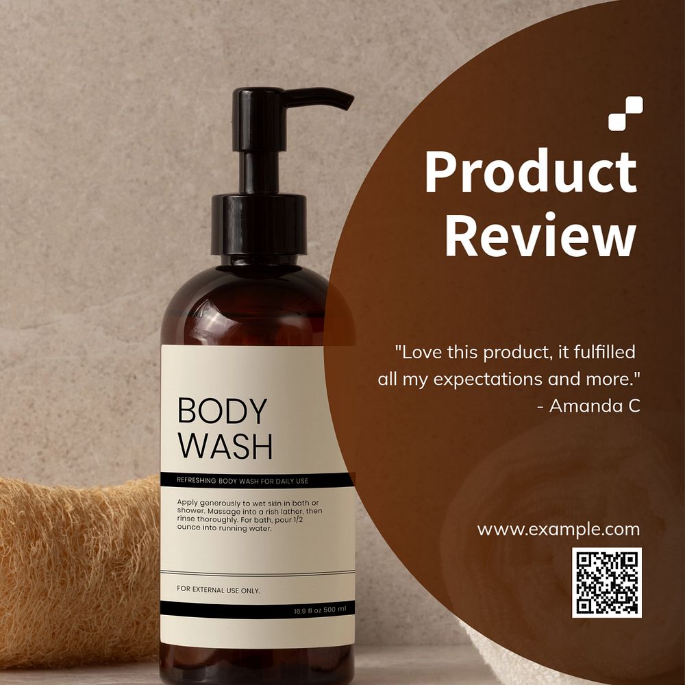 Product review Instagram post template, editable text