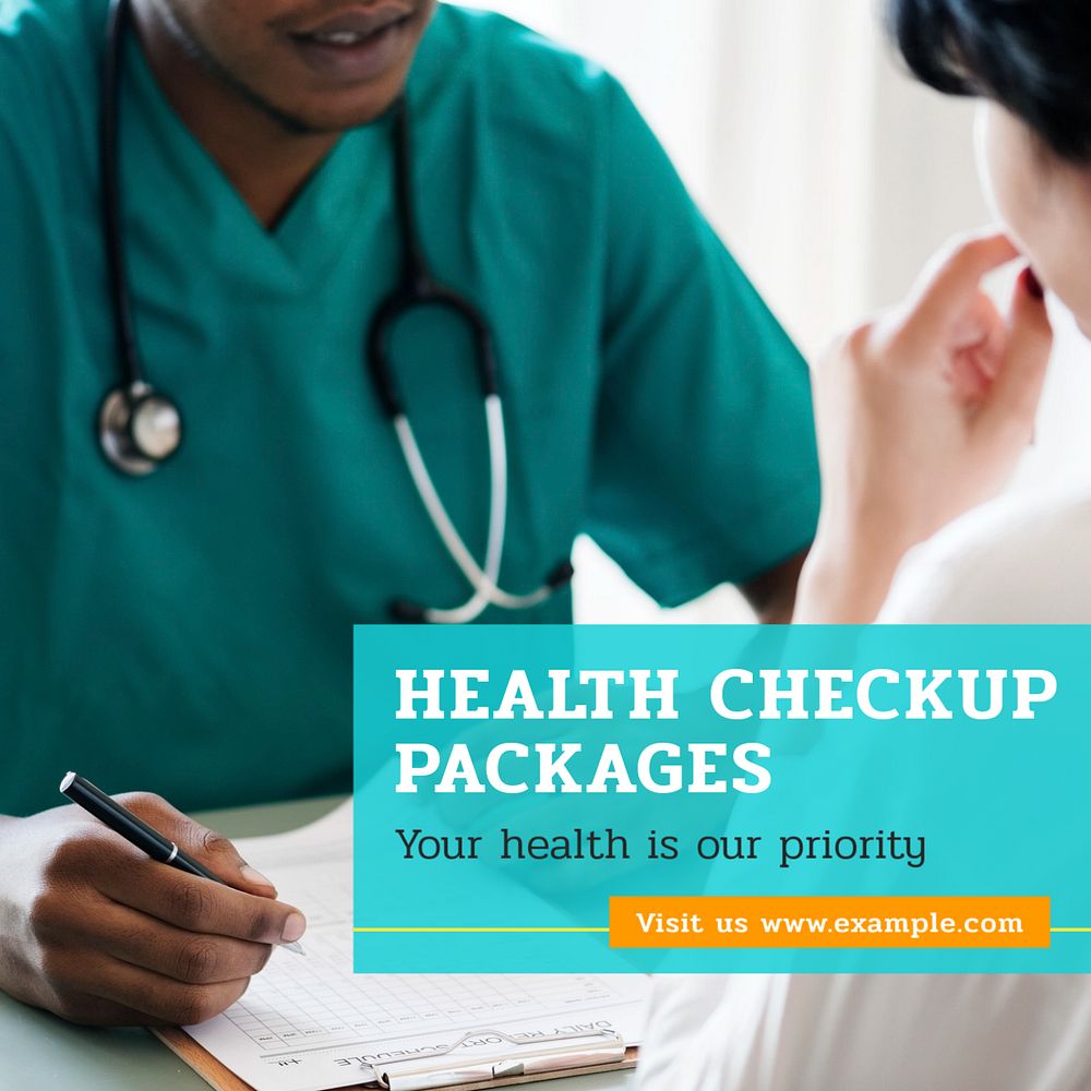 Health checkup packages Instagram post template, editable text