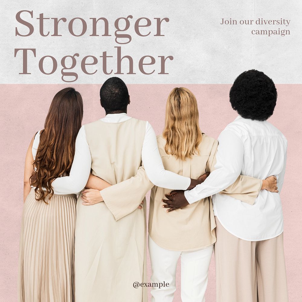 Diversity campaign Instagram post template, editable text