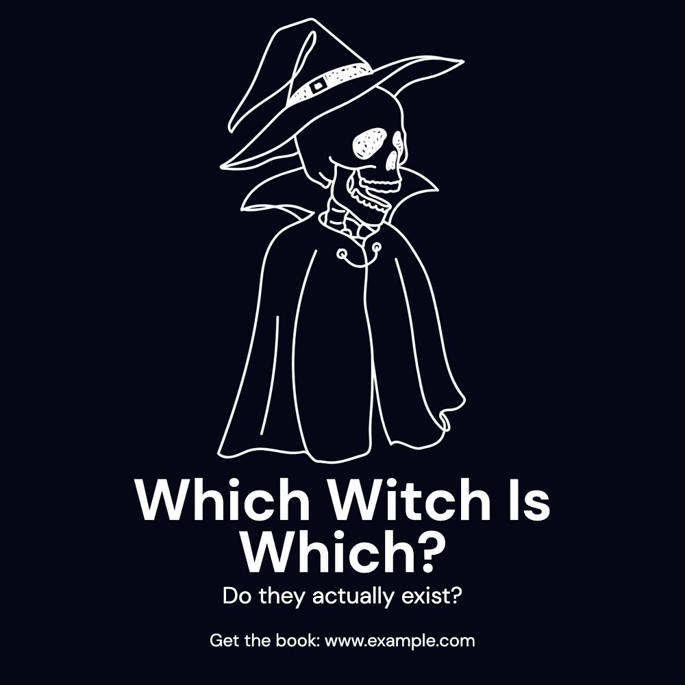 Witches Instagram post template, editable text