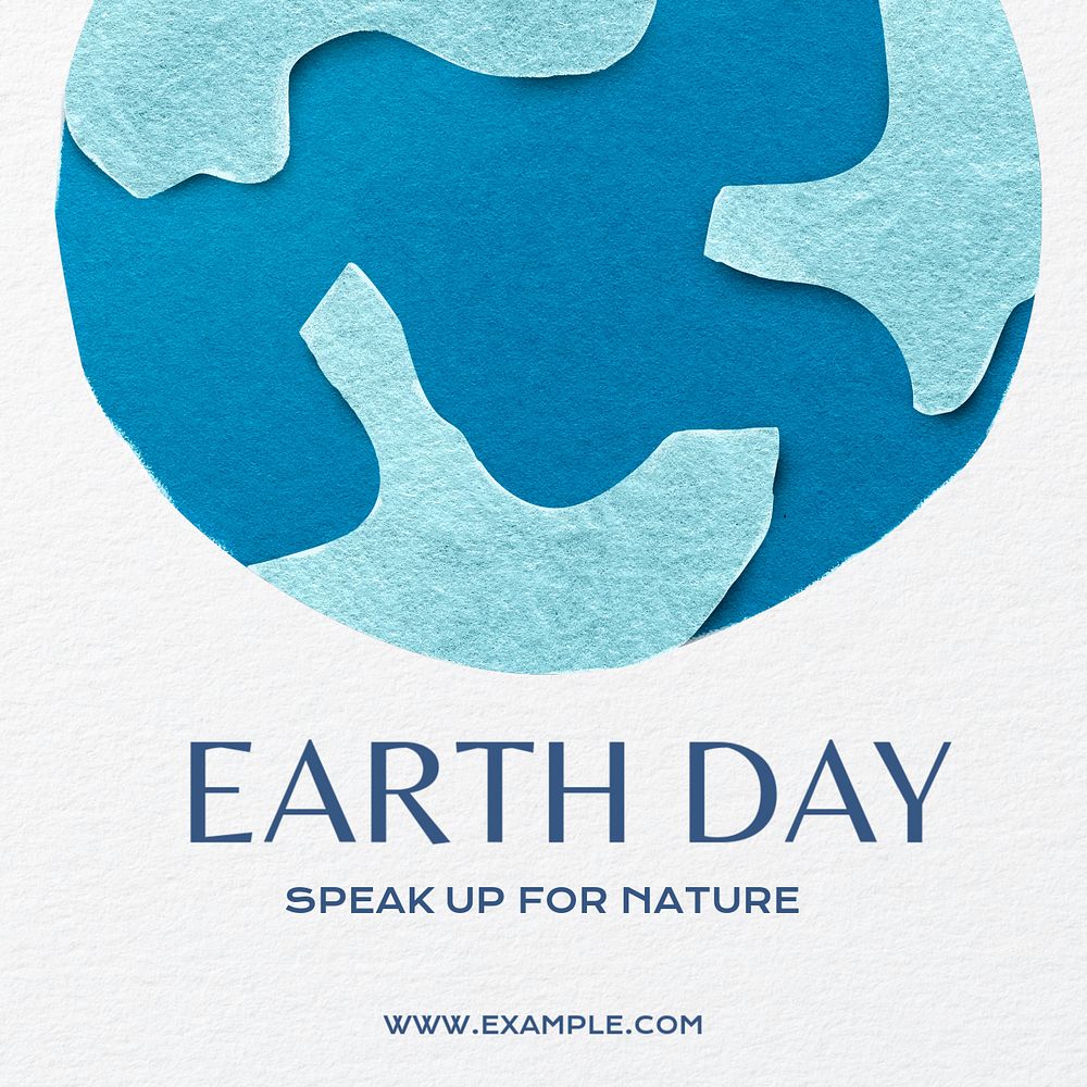 Earth day Instagram post template, editable text