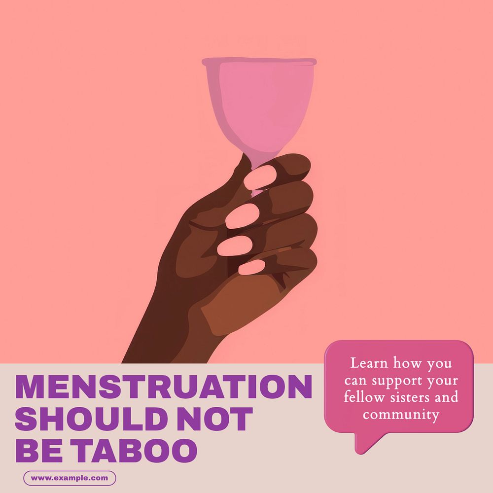 Menstruation Instagram post template, editable text