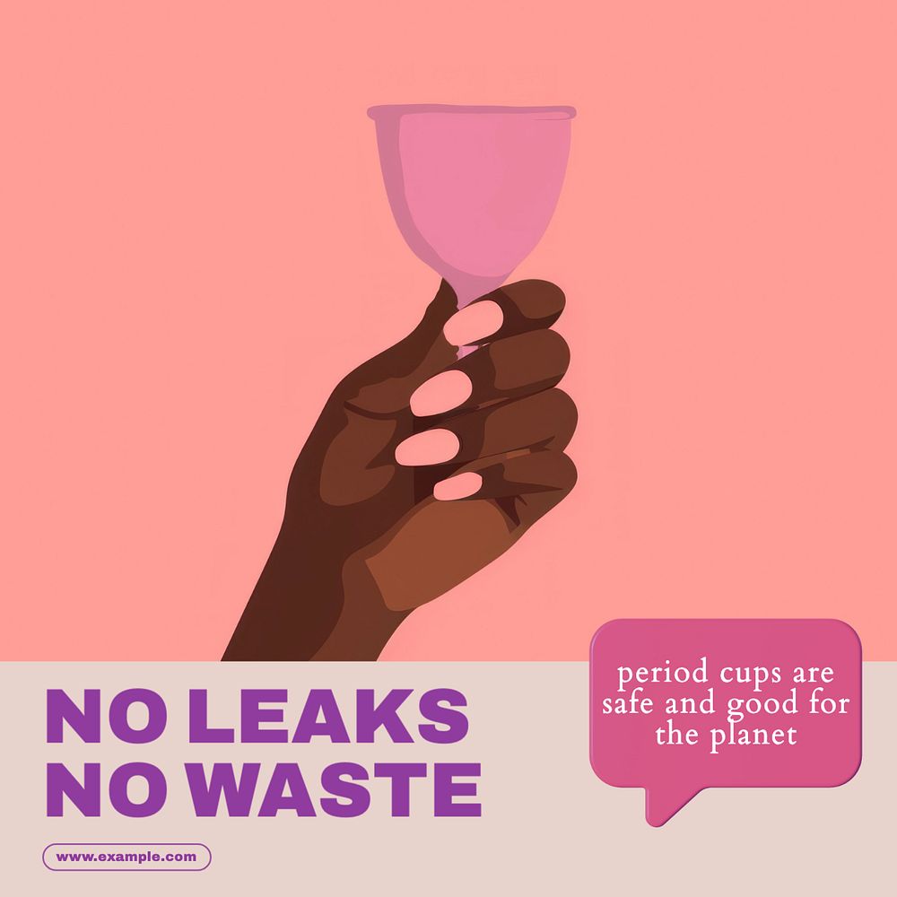 Period leaks Instagram post template, editable text