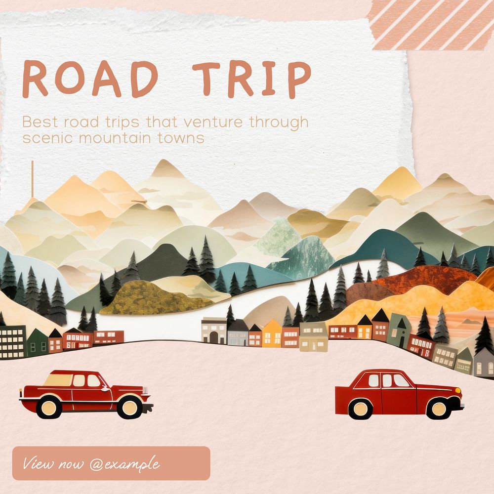 Road trip Instagram post template, editable text