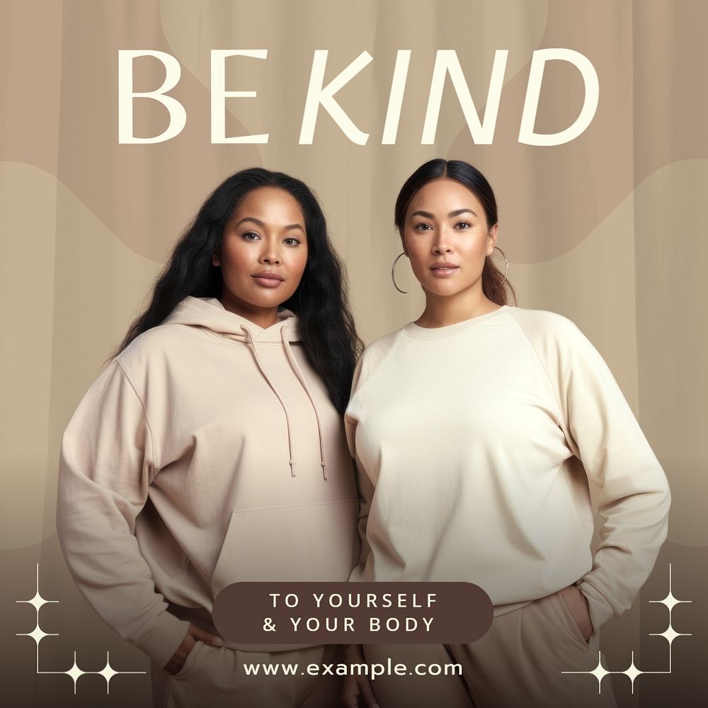 Be kind Instagram post template, editable text