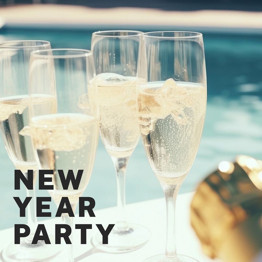 New Year Party Instagram post template, editable text