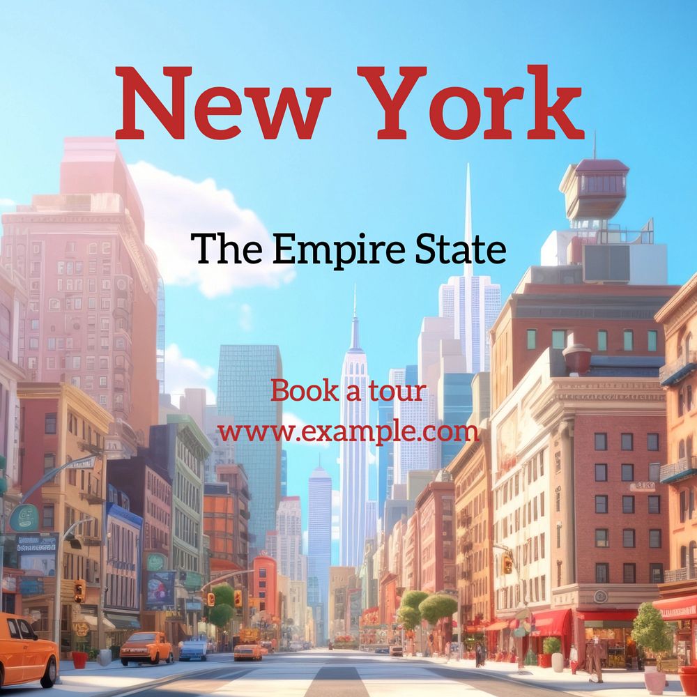 New york Instagram post template, editable text