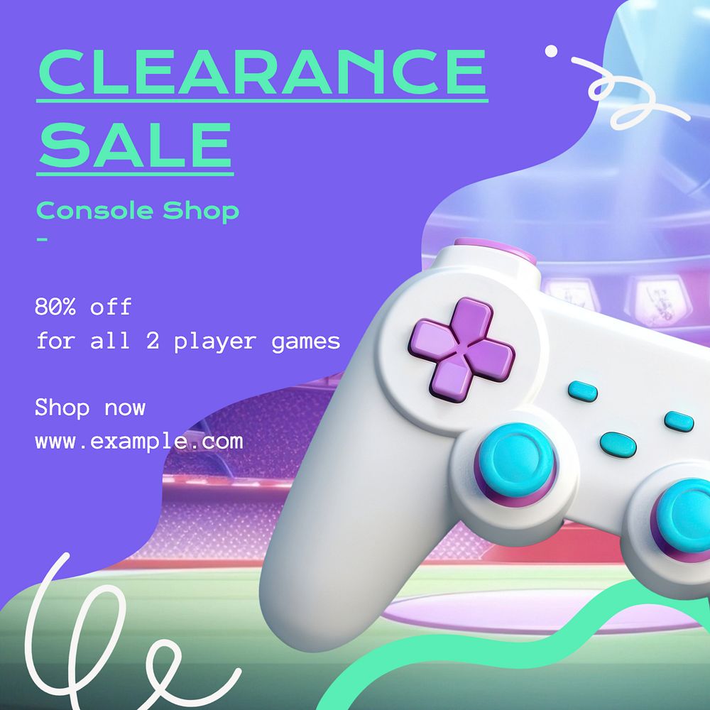 Game clearance sale Instagram post template, editable text