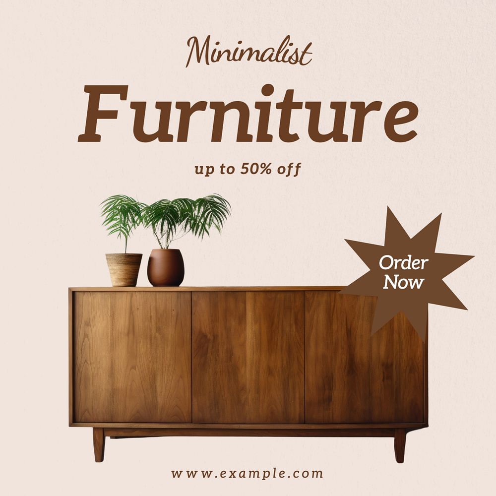 Furniture Instagram post template, editable text