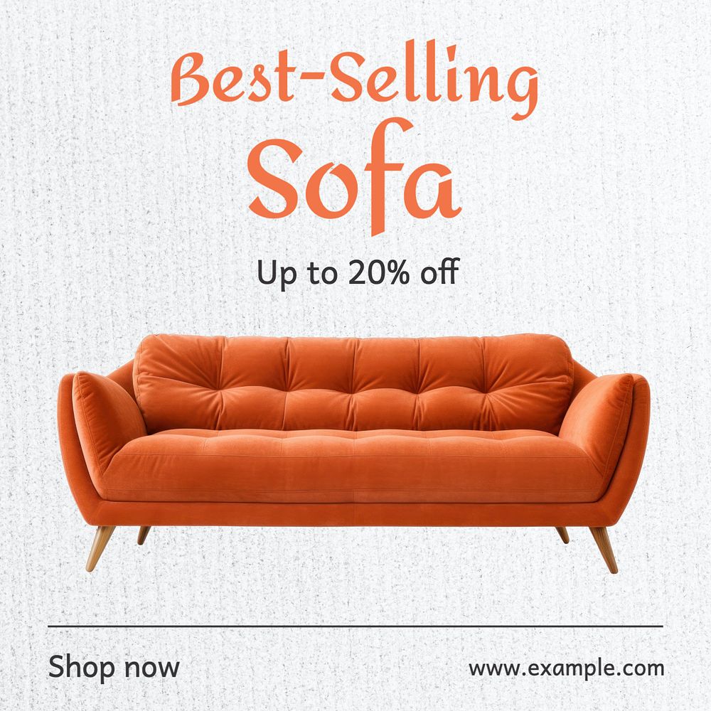 Best selling sofa Instagram post template, editable text