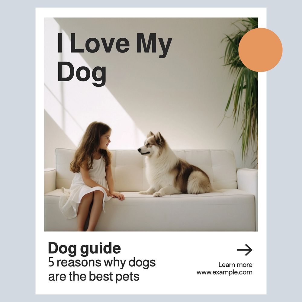 Pet-friendly apartment Instagram post template, editable text