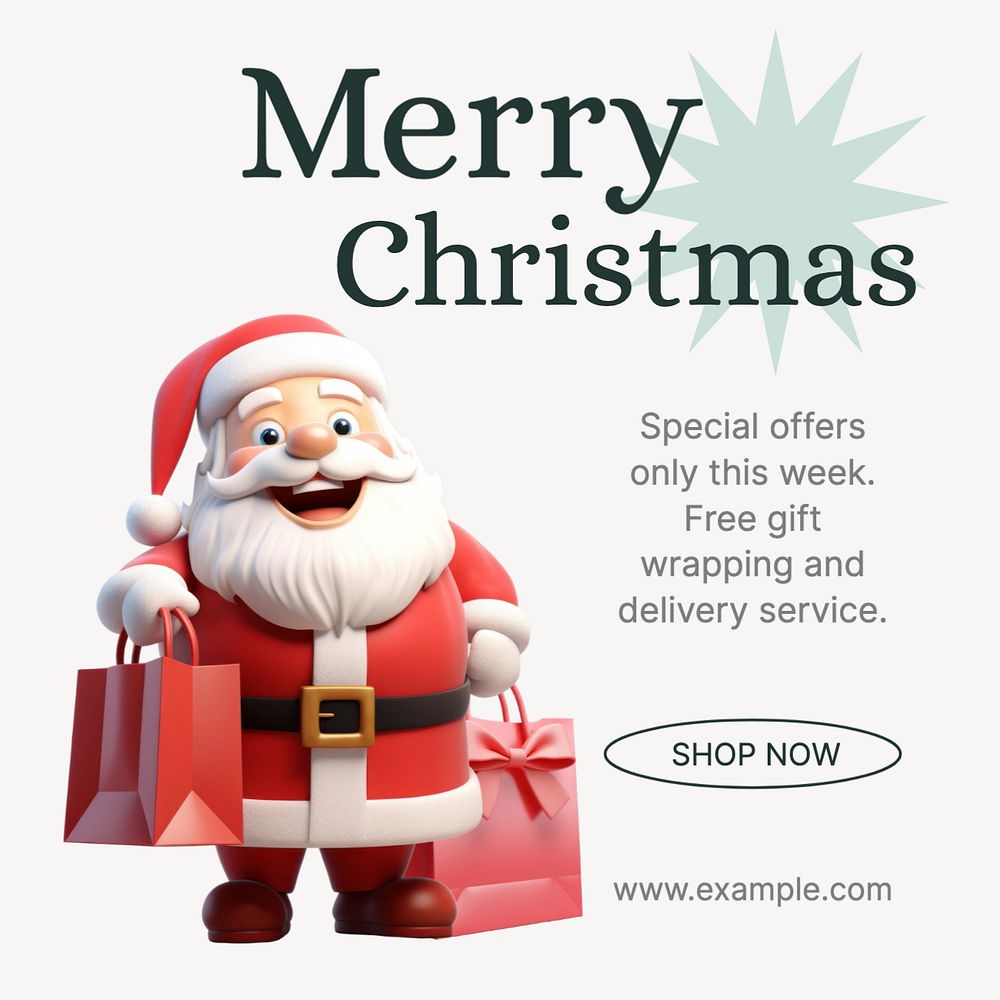 Christmas sale Instagram post template, editable text