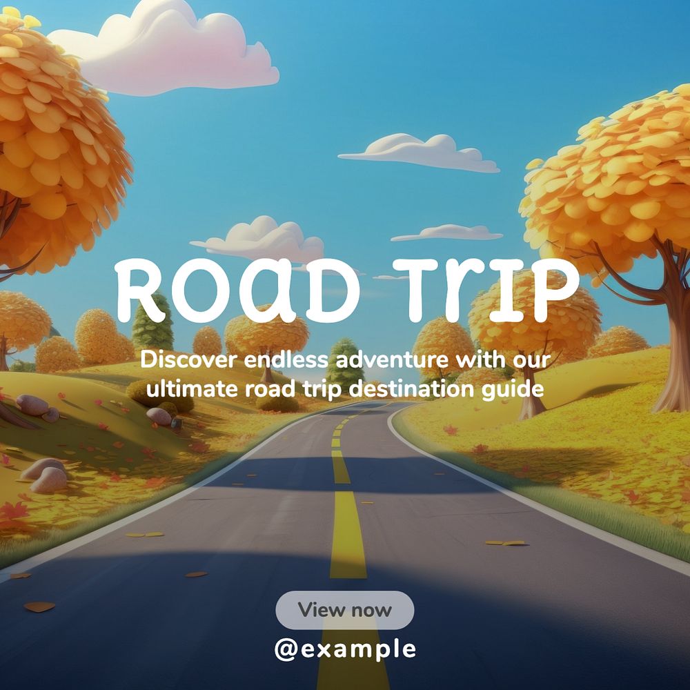 Road trip Instagram post template, editable text