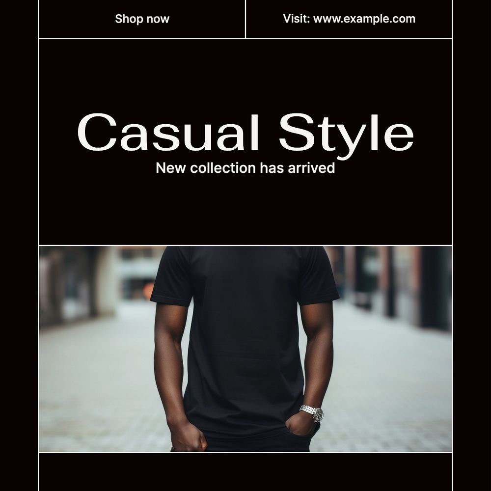 Casual style Instagram post template, editable text