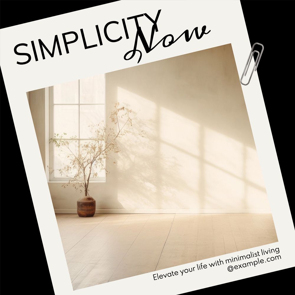 Simplicity now Instagram post template, editable text