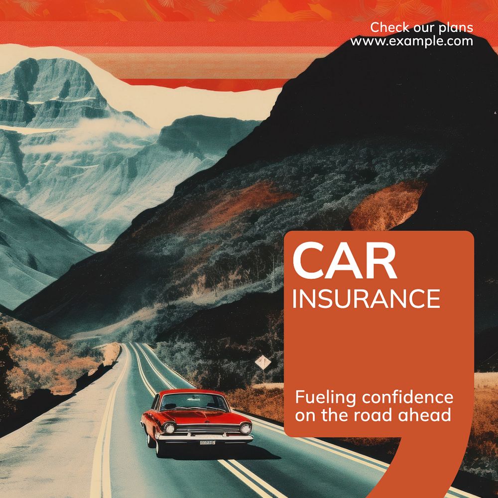 Car insurance Instagram post template, editable text