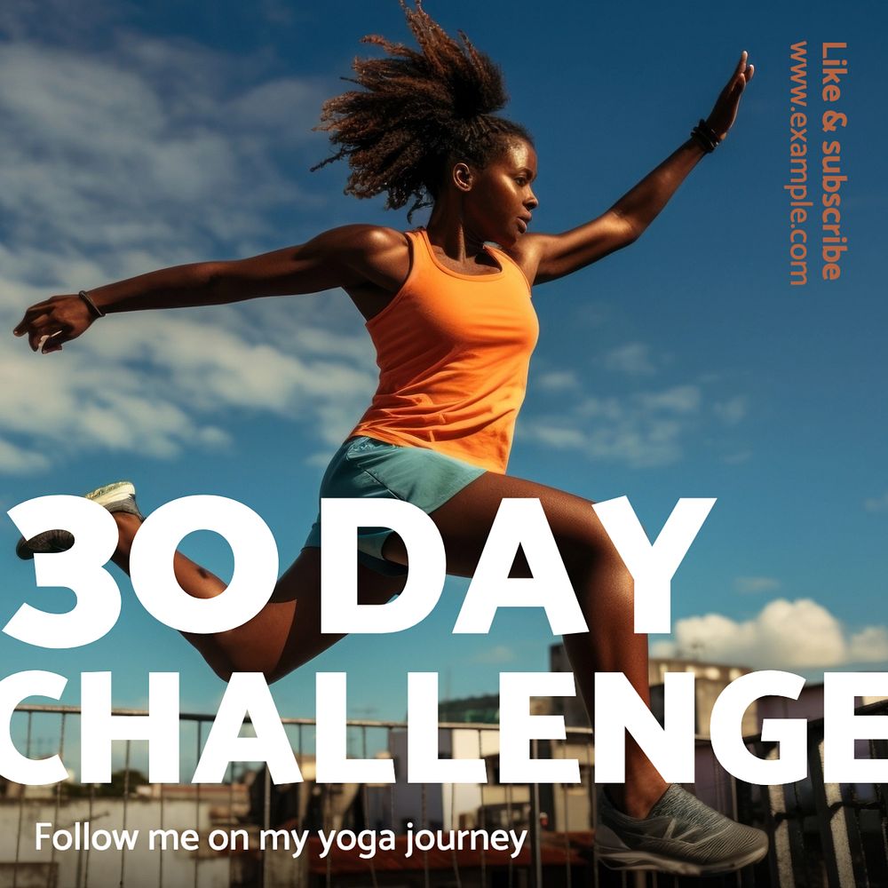 30 day challenge Instagram post template, editable text