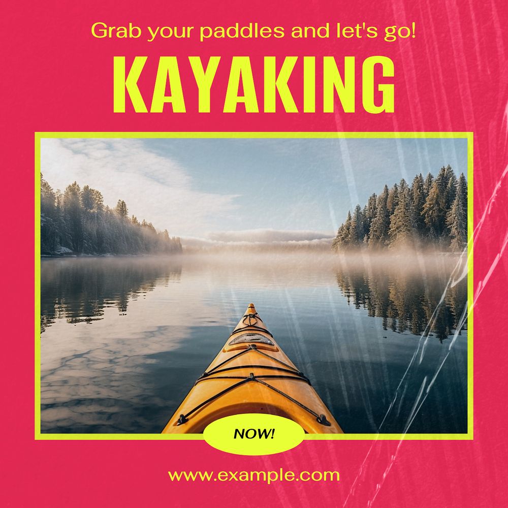 Kayaking Instagram post template, editable text