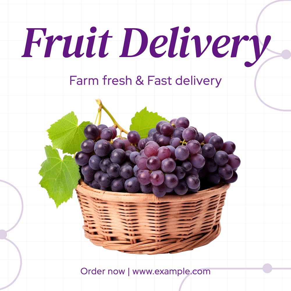 Fruit delivery Instagram post template, editable text