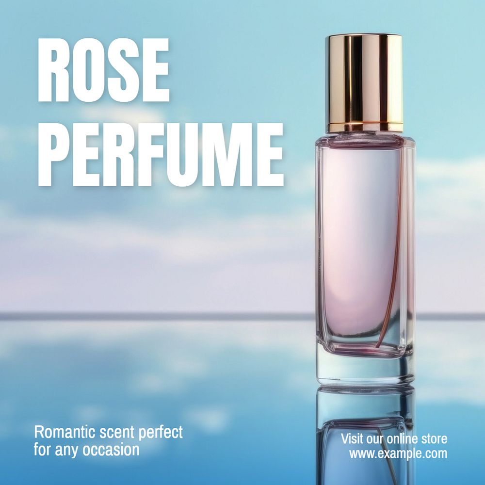 Rose perfume Instagram post template, editable text