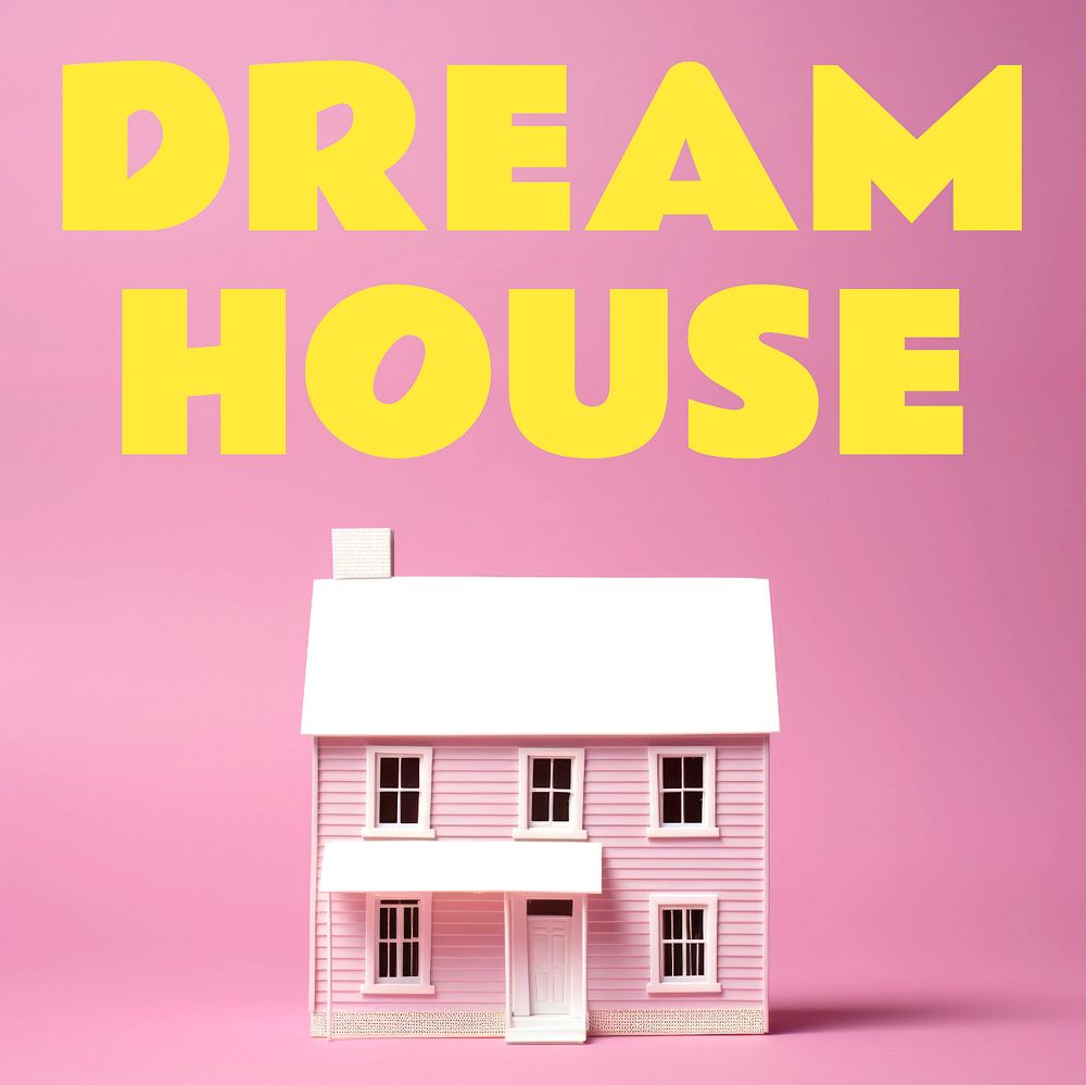 Dream house Instagram post template, editable text