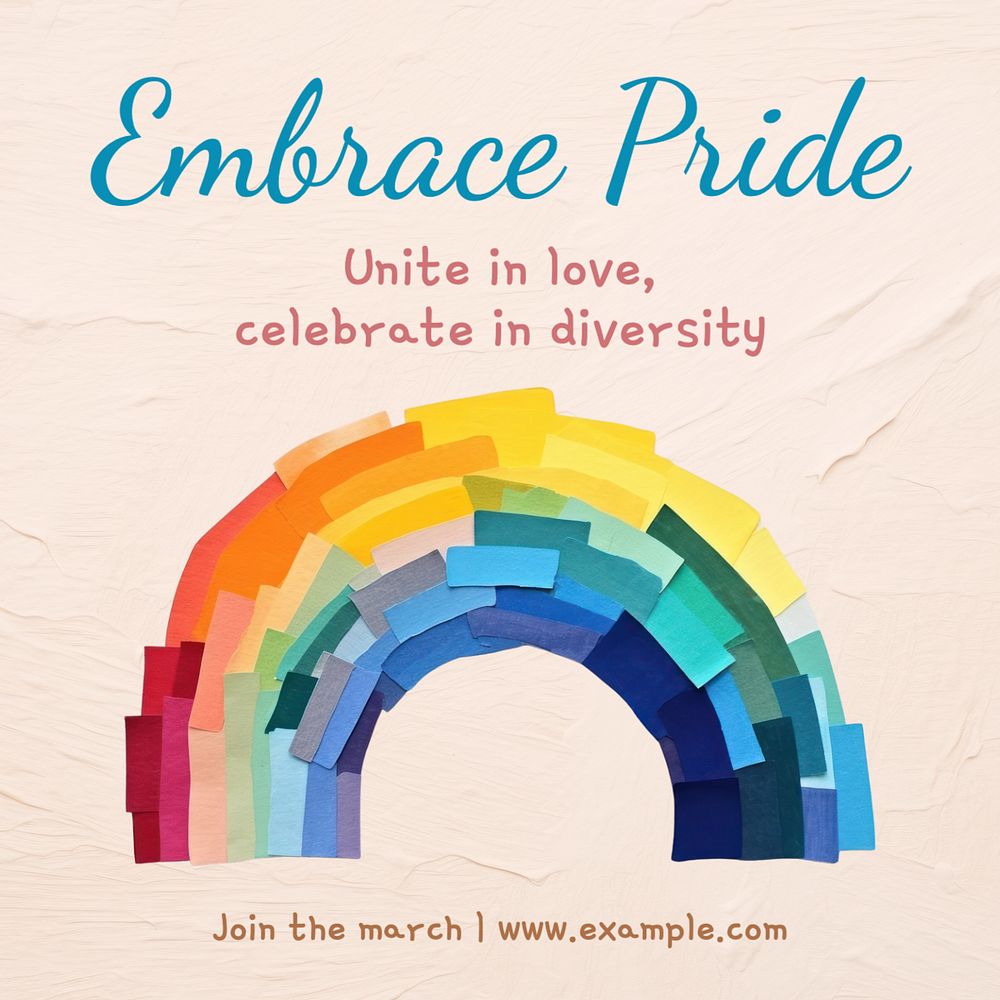 Embrace pride march Instagram post template, editable text