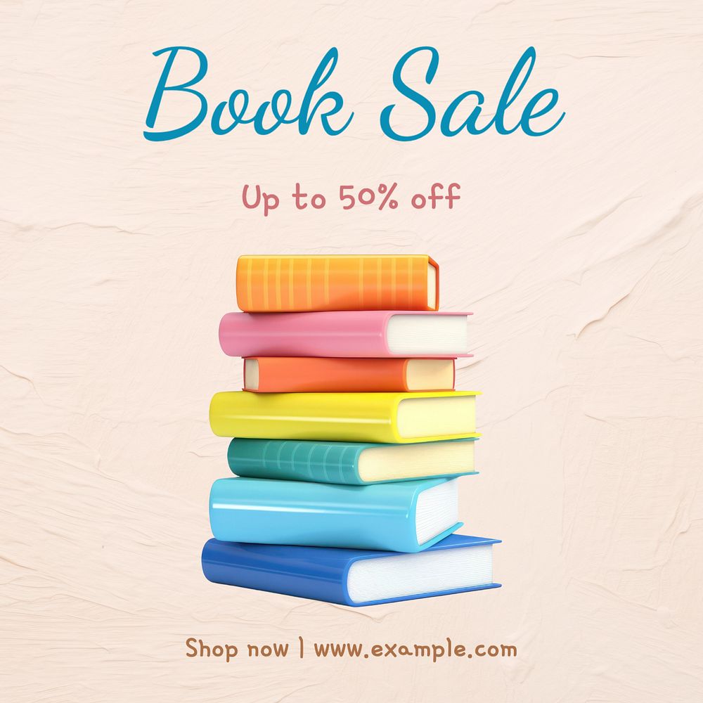 Book sale Instagram post template, editable text