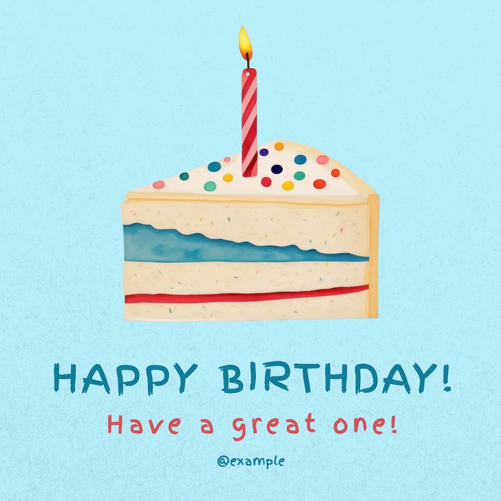 Happy birthday Instagram post template, editable text