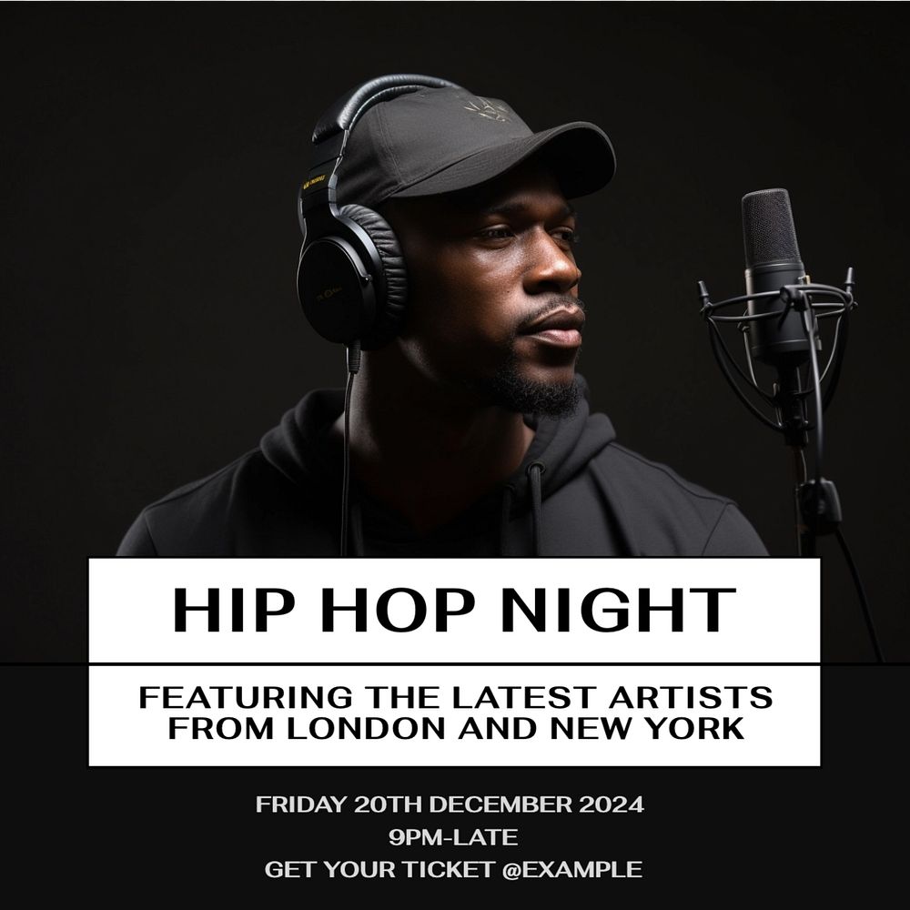 Hip hop night Instagram post template, editable text