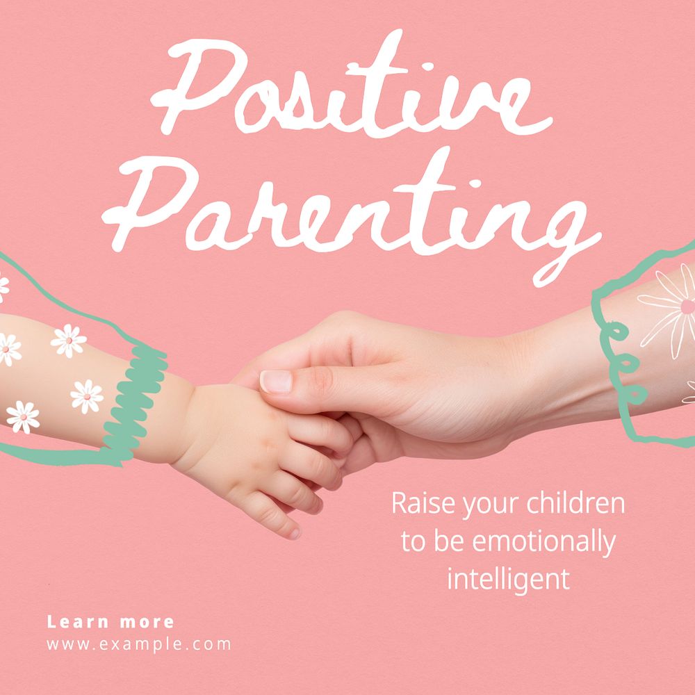 Positive parenting Instagram post template, editable text