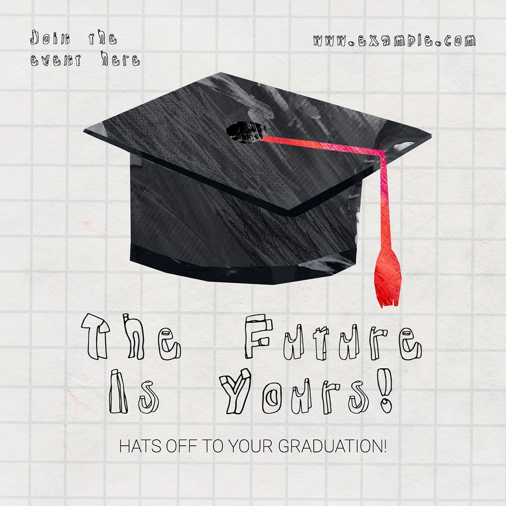 Graduation day Instagram post template, editable text