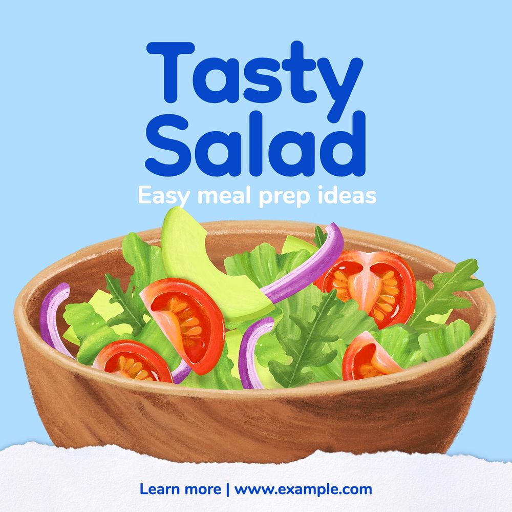 Salad prep Instagram post template, editable text