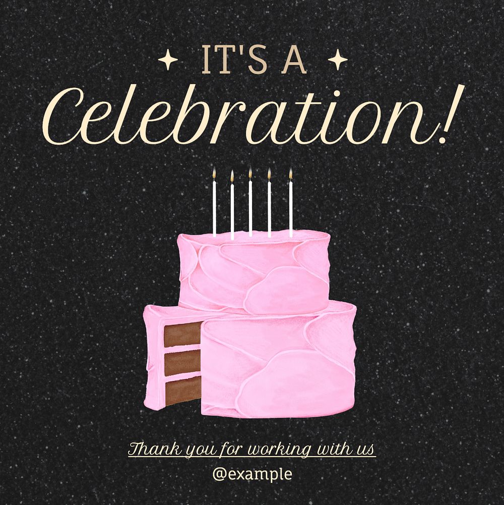 It's a celebration Instagram post template, editable text