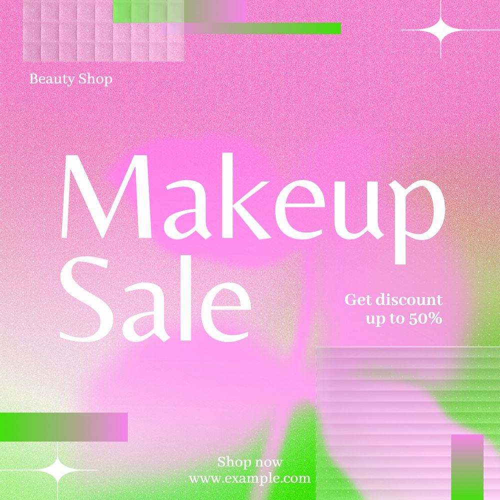 Makeup sale Instagram post template, editable text