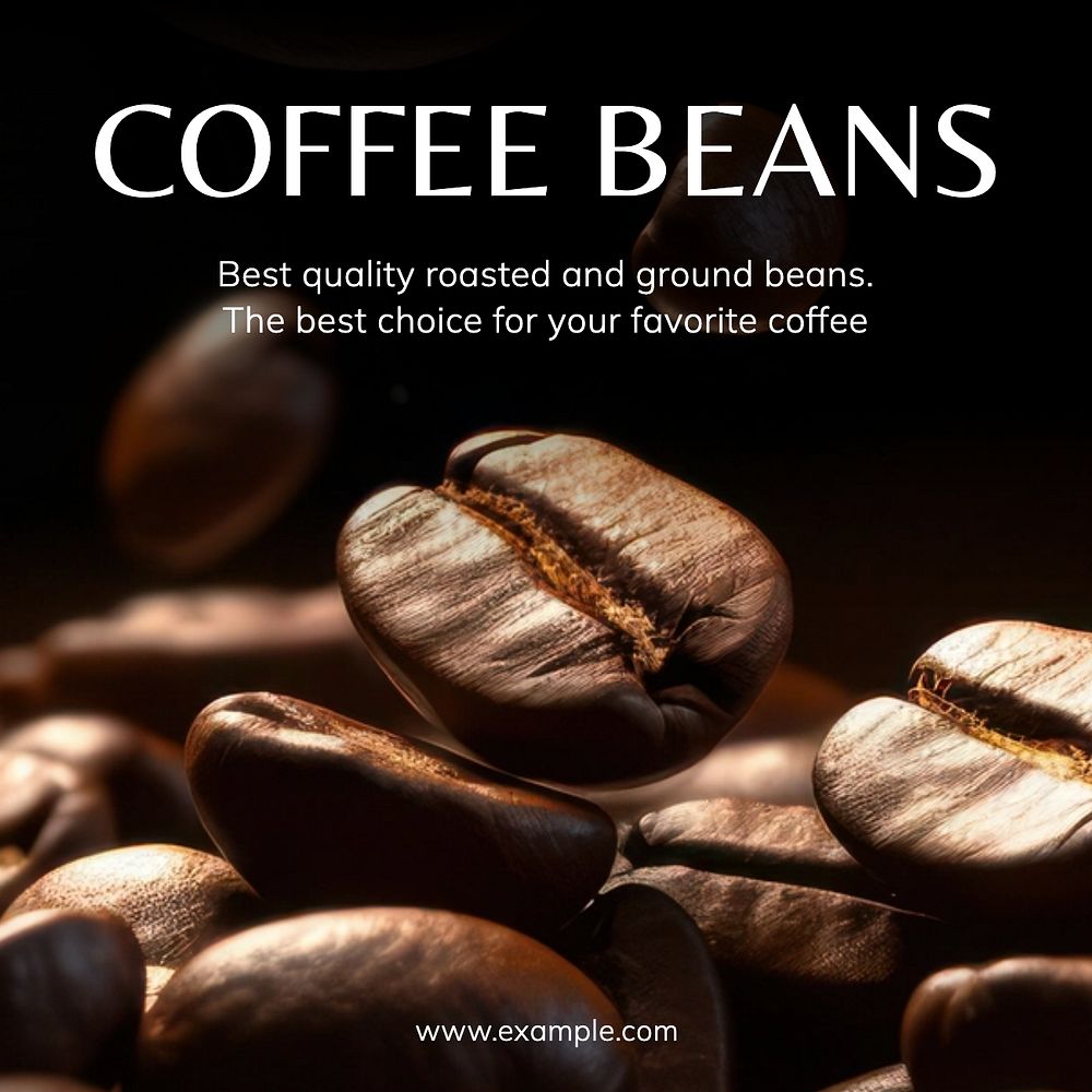 Best coffee beans Instagram post template, editable text