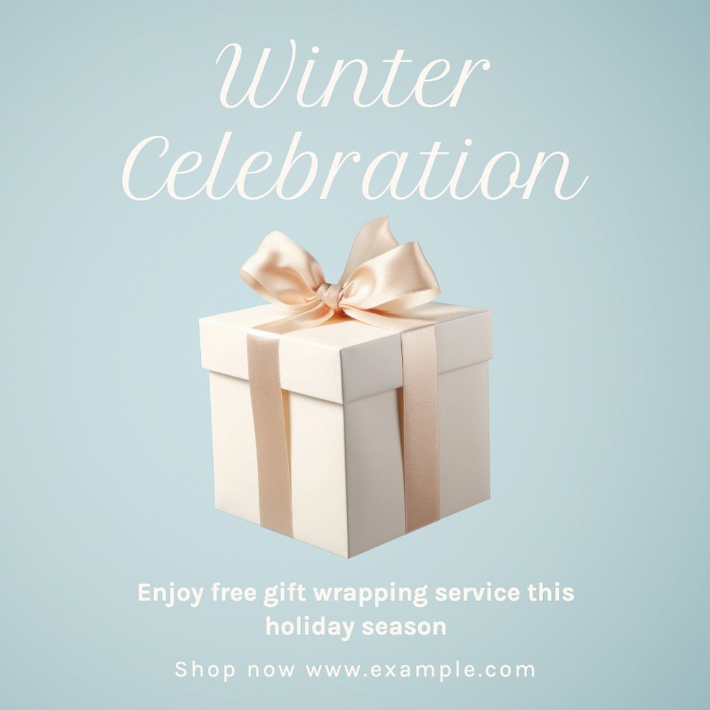 Winter celebration Instagram post template, editable text