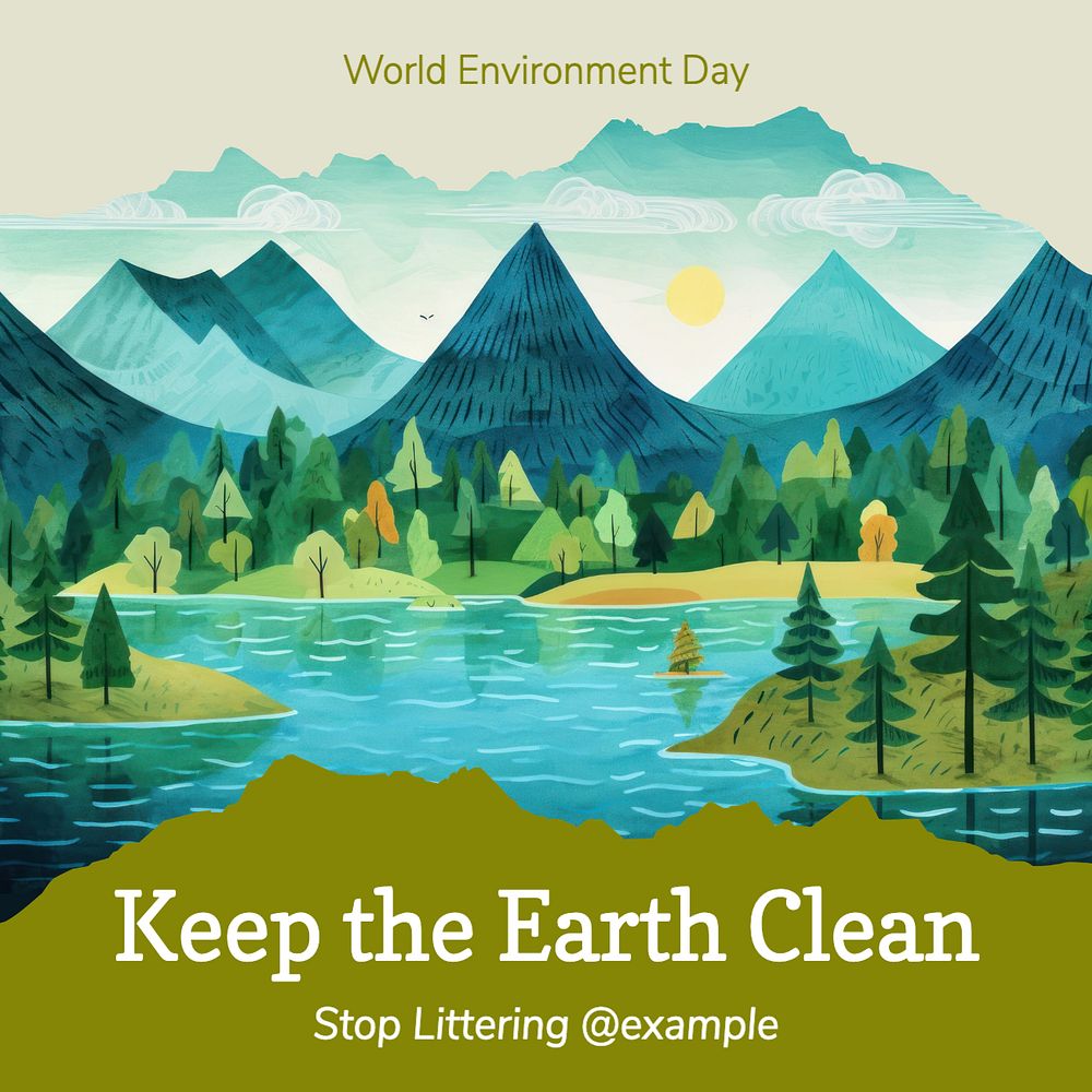 World Environment Day Instagram post template, editable text