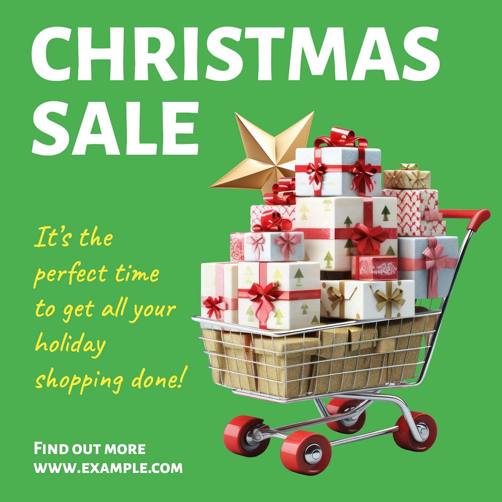 Christmas sale Instagram post template, editable text