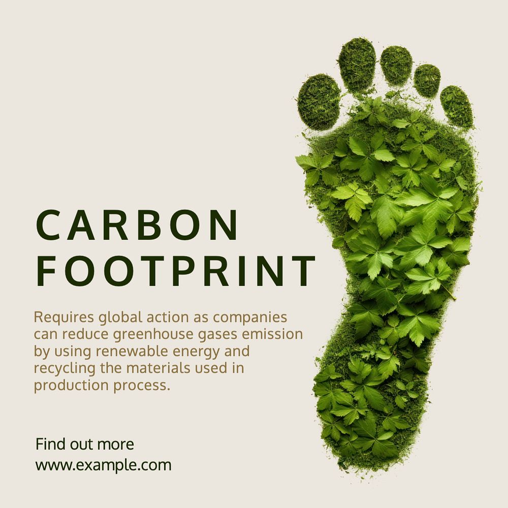 Carbon footprint Instagram post template, editable text