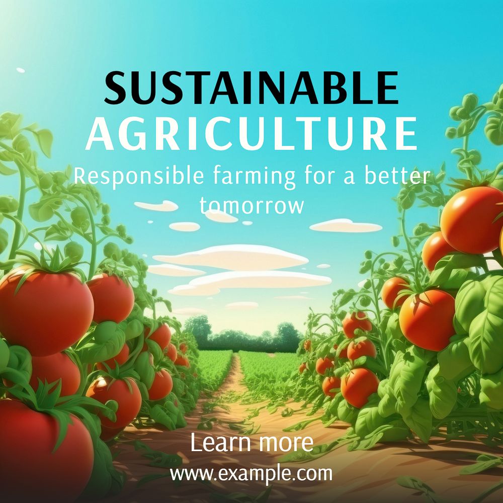 Sustainable agriculture Instagram post template, editable text