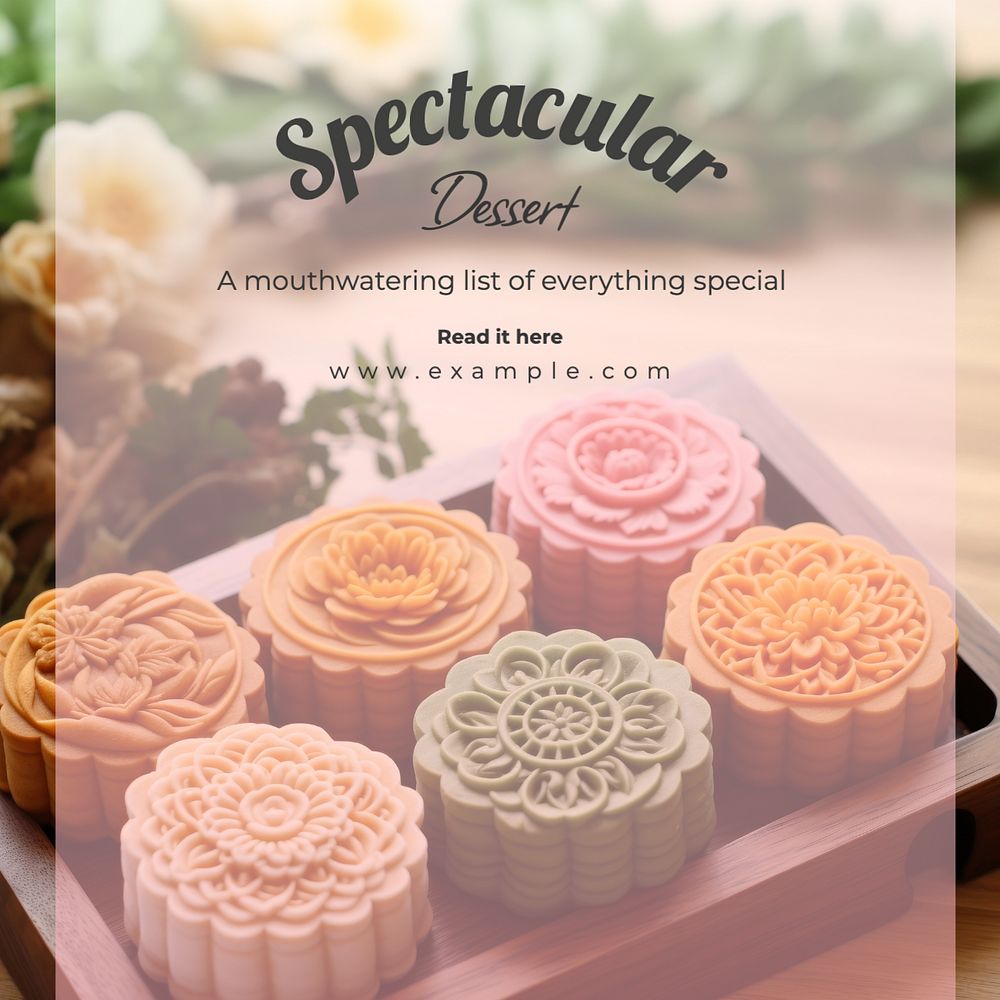 Dessert list Instagram post template, editable text