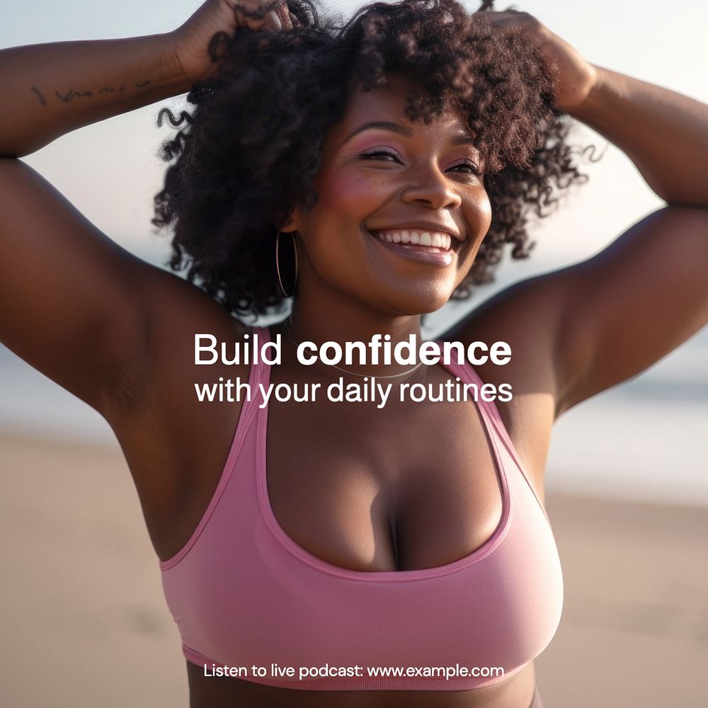 Build confidence Instagram post template, editable text