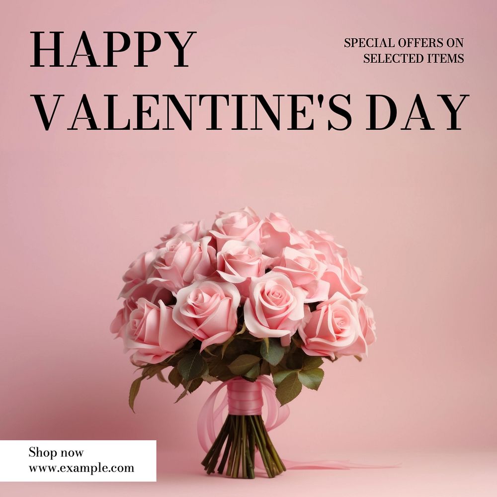 Valentine's day sale Instagram post template, editable text