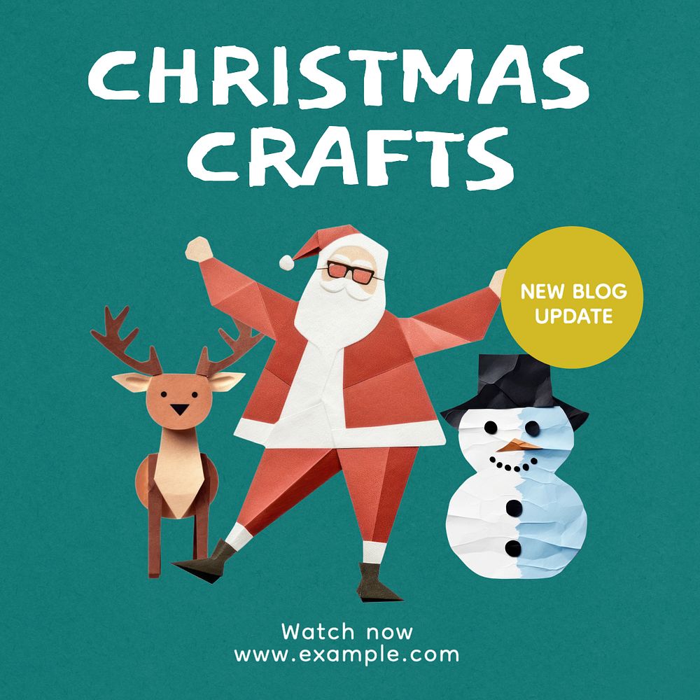 Christmas craft Instagram post template, editable text