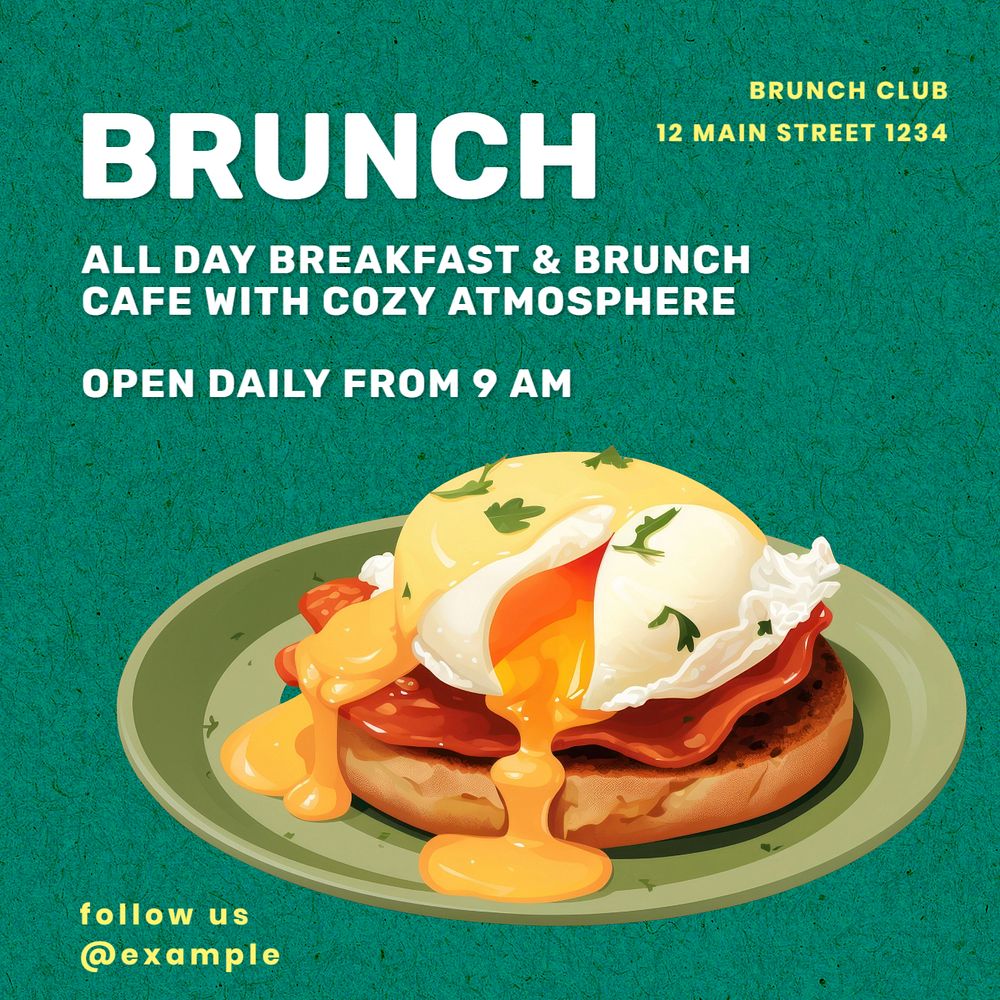 Brunch Instagram post template, editable text