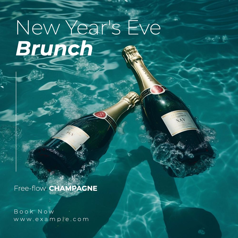 NYE brunch Instagram post template, editable text