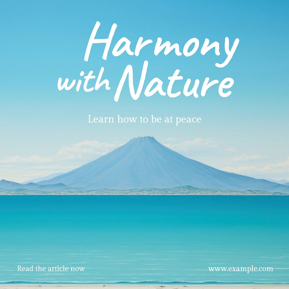 Nature harmony Instagram post template, editable text