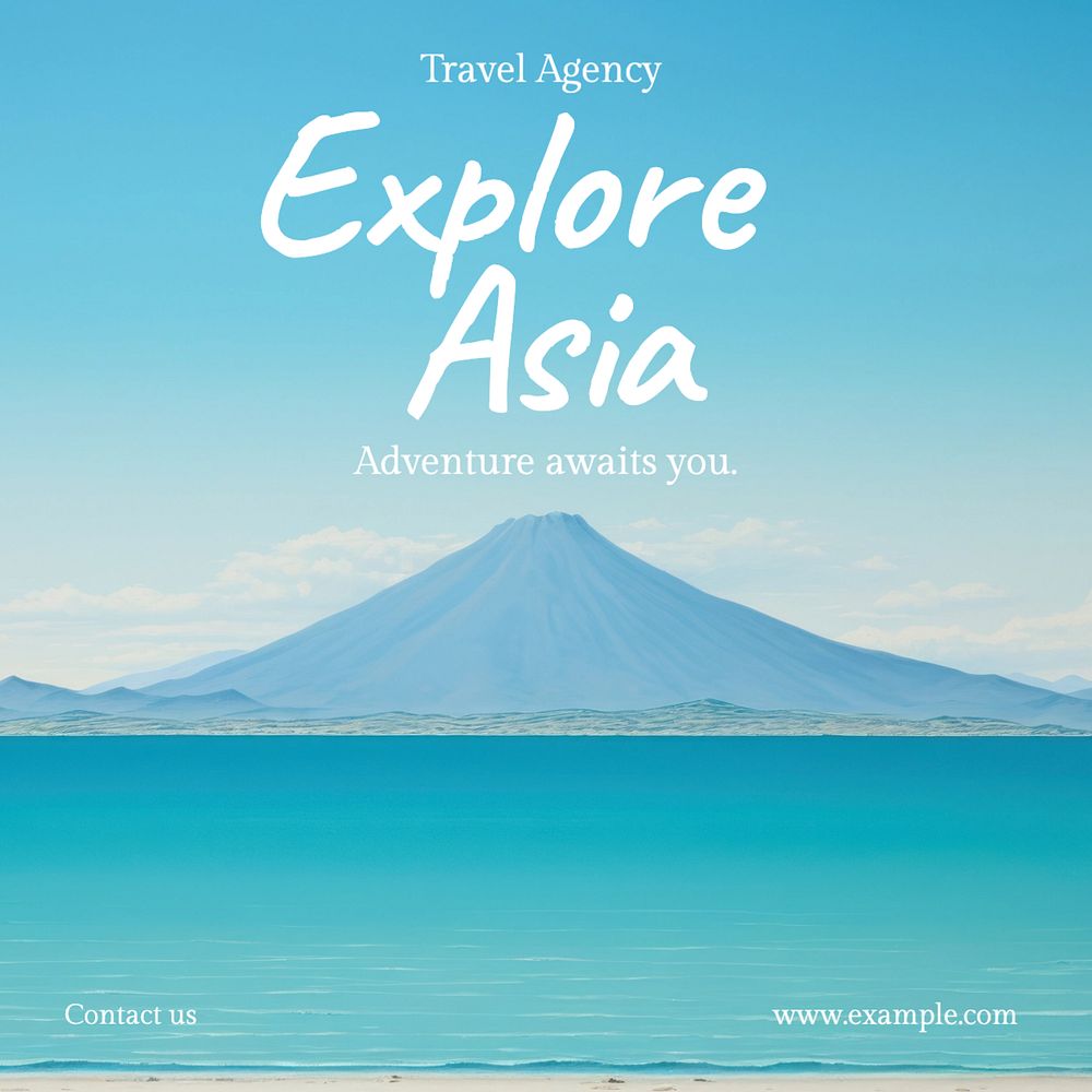 Explore Asia Instagram post template, editable text