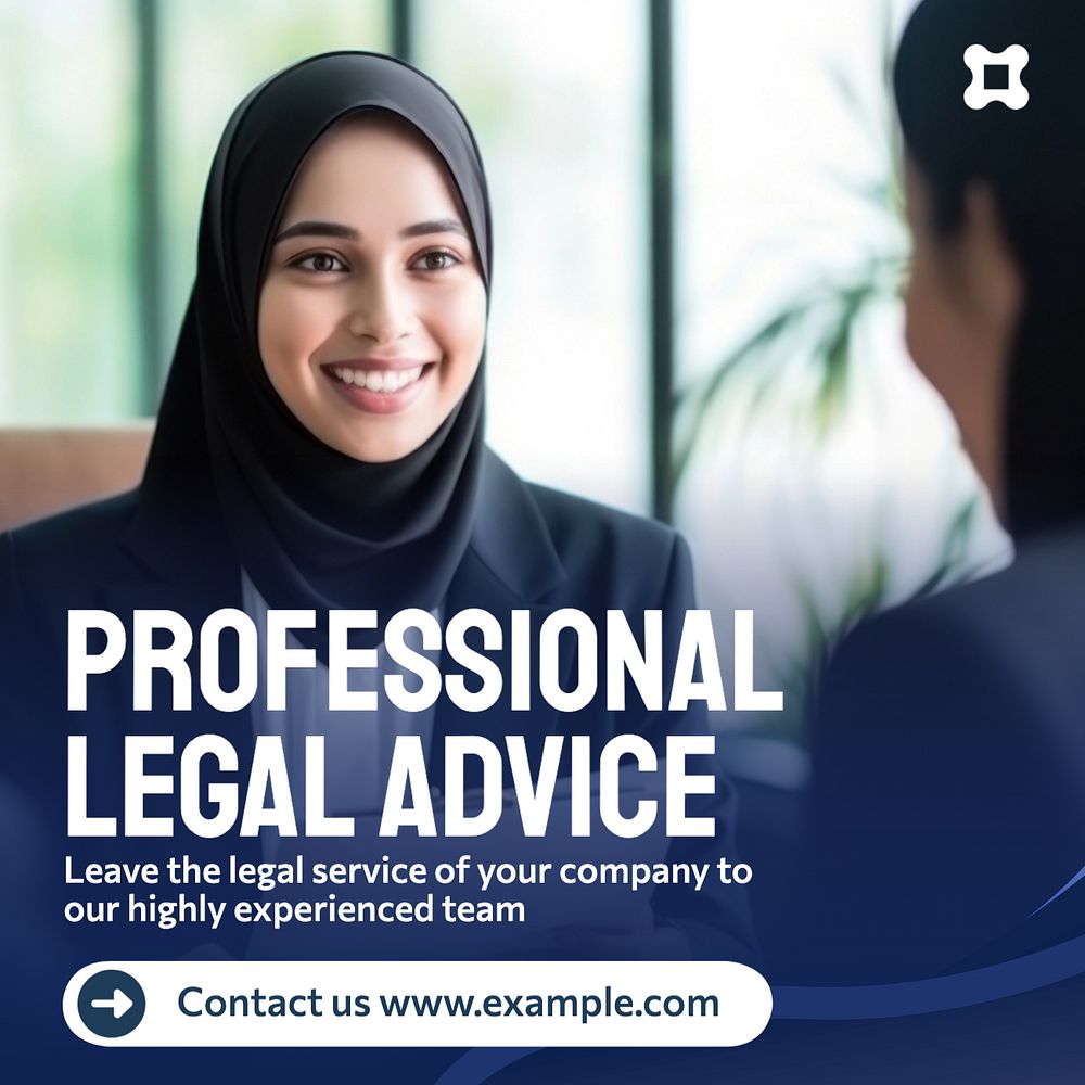 Legal advice Instagram post template, editable text